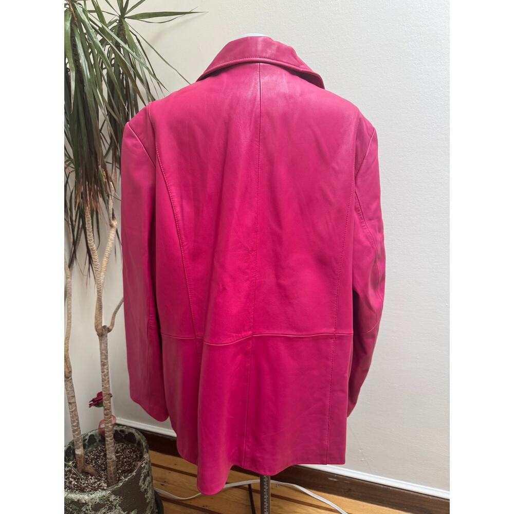 Wilsons Leather Magenta Pink Zip-Front Leather Jacket - Plus Size 3X - Picture 2 of 9